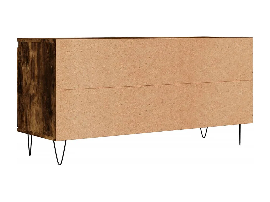 Meuble TV chêne fumé 104x35x50 bois d'ingénierie