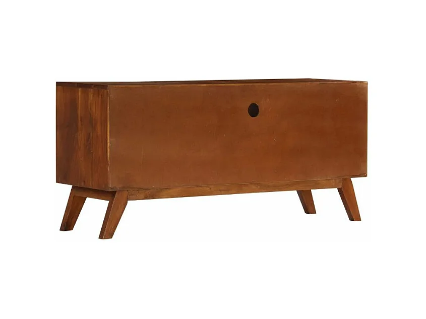 Meuble TV 3 tiroirs acacia massif foncé Séo