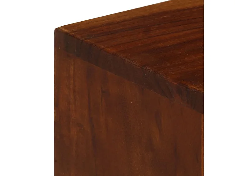 Meuble TV 3 tiroirs acacia massif foncé Séo