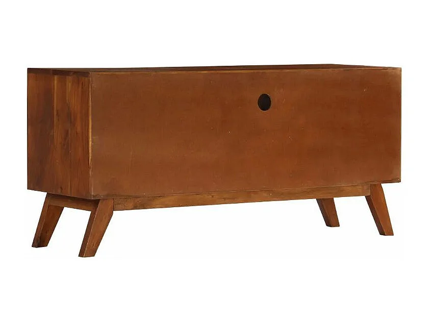 Meuble TV 3 tiroirs acacia massif foncé Séo