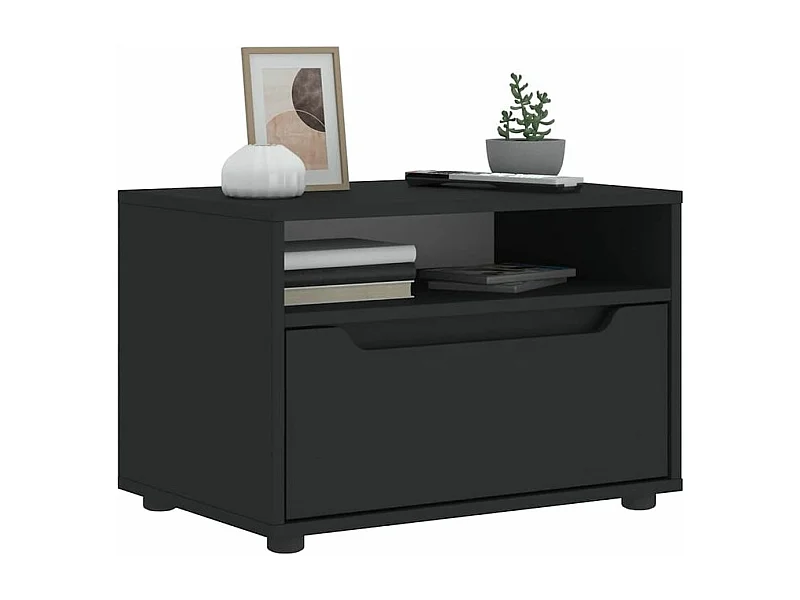 Meuble TV VISNES noir 60x40x38 bois d'ingénierie