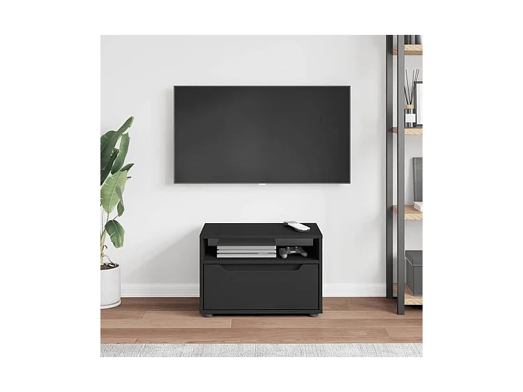 Meuble TV VISNES noir 60x40x38 bois d'ingénierie