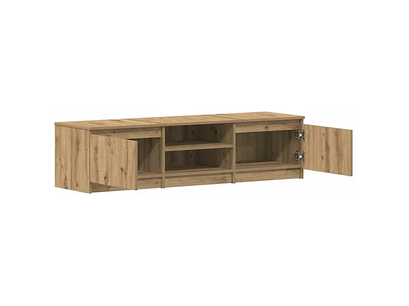 Meuble TV chêne artisanal 140x40x36 bois d'ingénierie