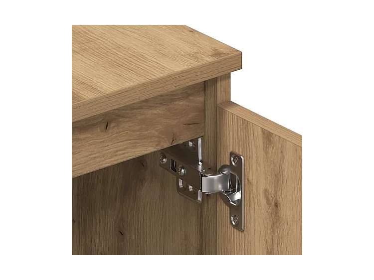 Meuble TV chêne artisanal 140x40x36 bois d'ingénierie