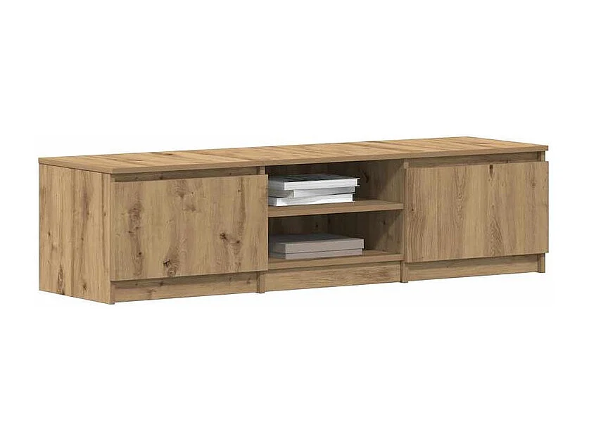 Meuble TV chêne artisanal 140x40x36 bois d'ingénierie