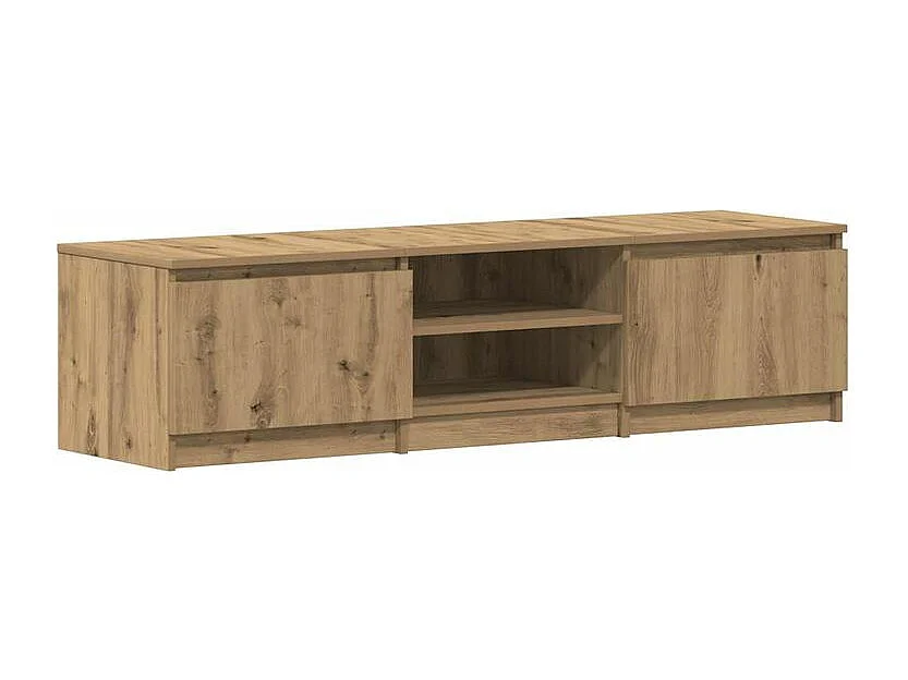 Meuble TV chêne artisanal 140x40x36 bois d'ingénierie