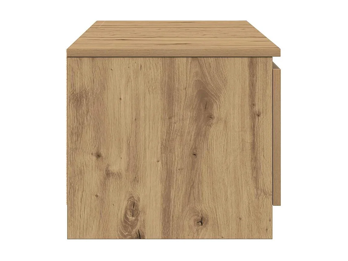 Meuble TV chêne artisanal 140x40x36 bois d'ingénierie