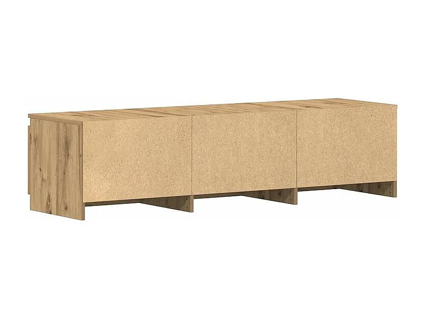 Meuble TV chêne artisanal 140x40x36 bois d'ingénierie