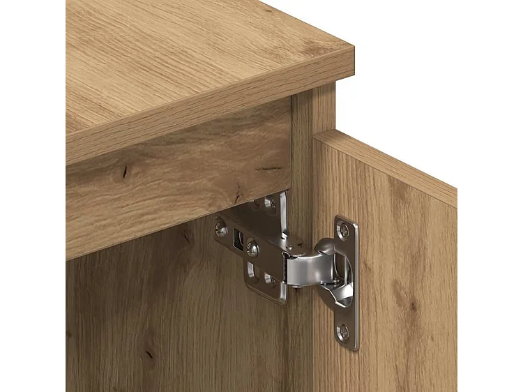 Meuble TV chêne artisanal 140x40x36 bois d'ingénierie