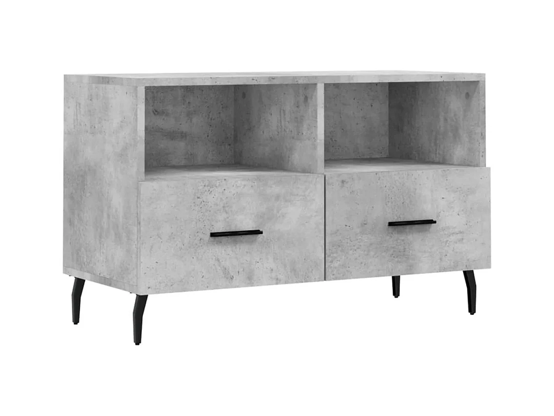 Meuble TV Gris béton 80x36x50 Bois d'ingénierie