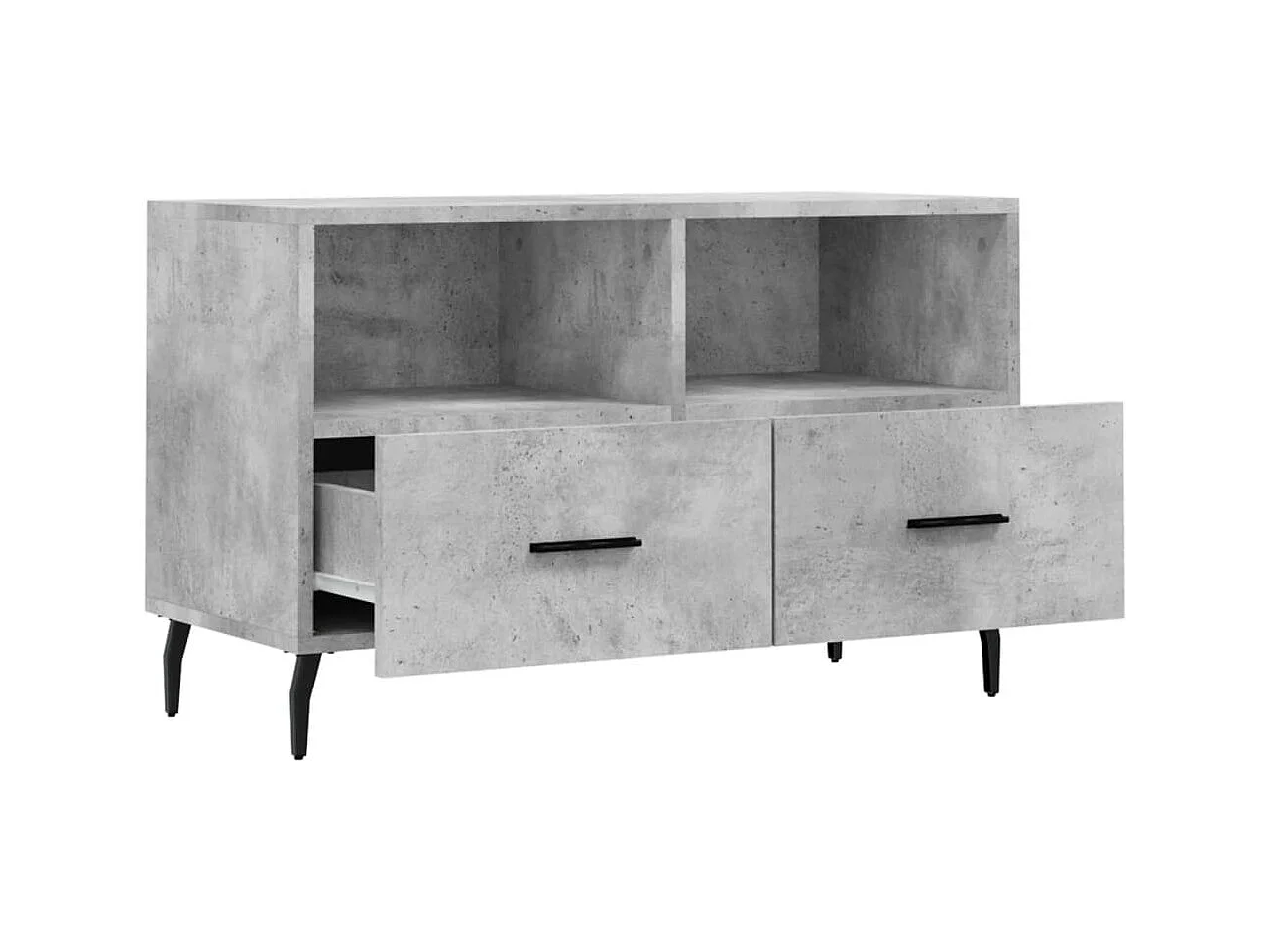 Meuble TV Gris béton 80x36x50 Bois d'ingénierie