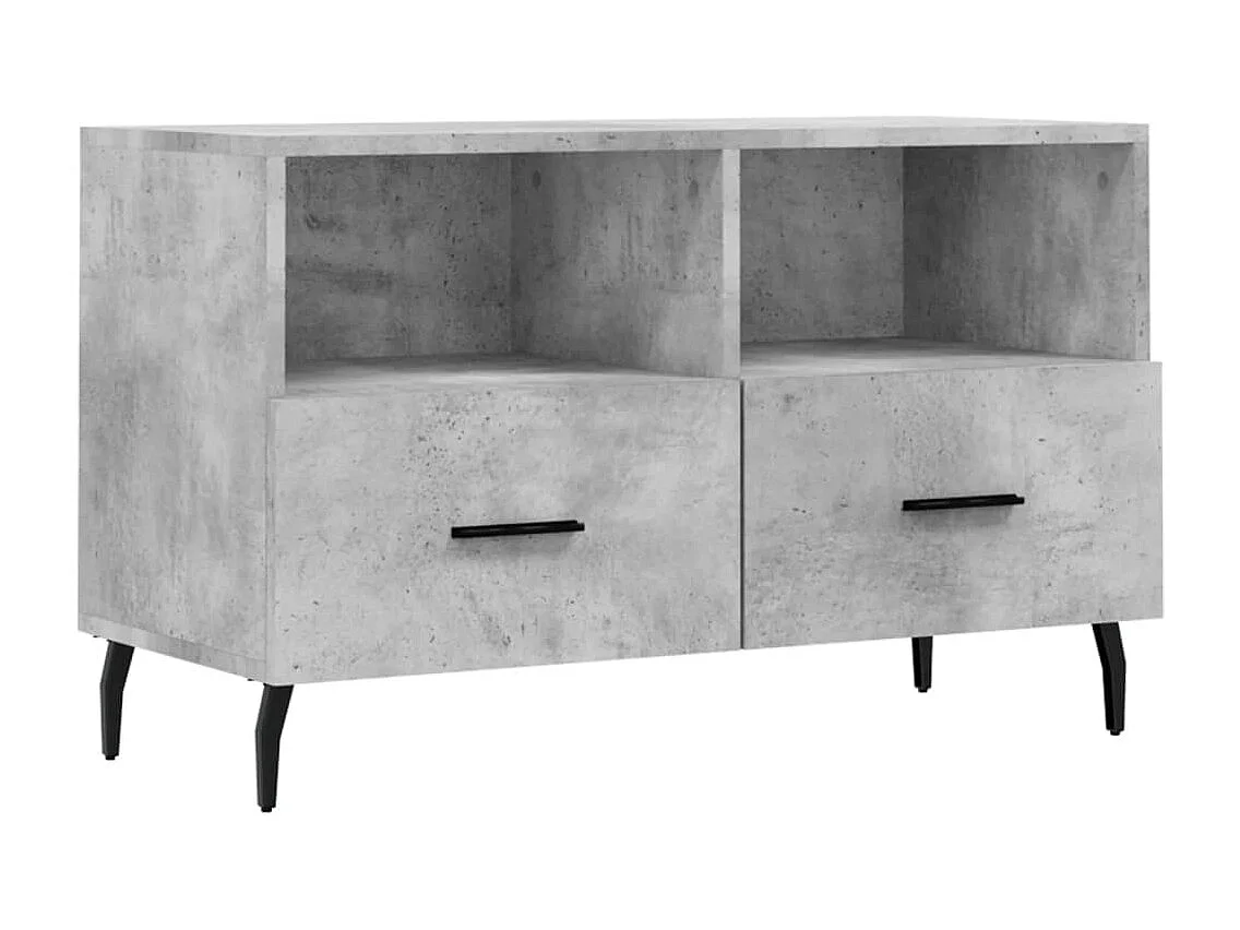 Meuble TV Gris béton 80x36x50 Bois d'ingénierie