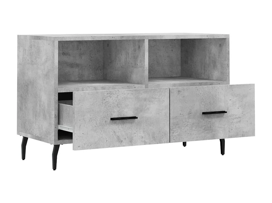 Meuble TV Gris béton 80x36x50 Bois d'ingénierie