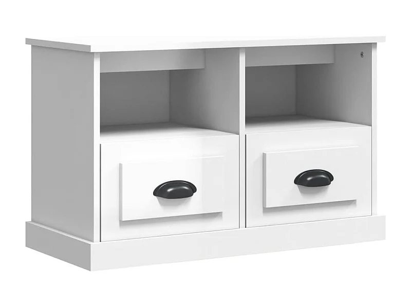 Meuble TV blanc brillant 80x35x50 bois d'ingénierie