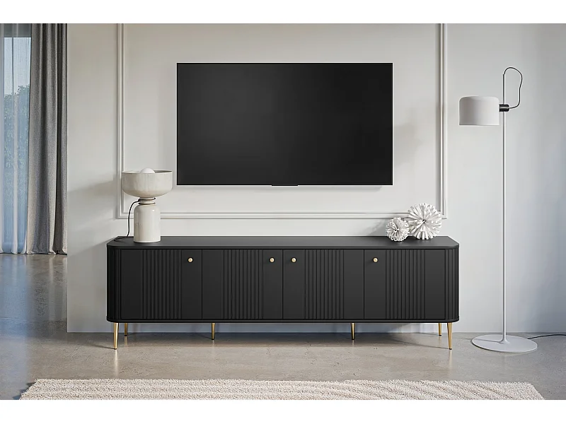 Mobile TV 4 ante con piede in metallo 187x51 cm