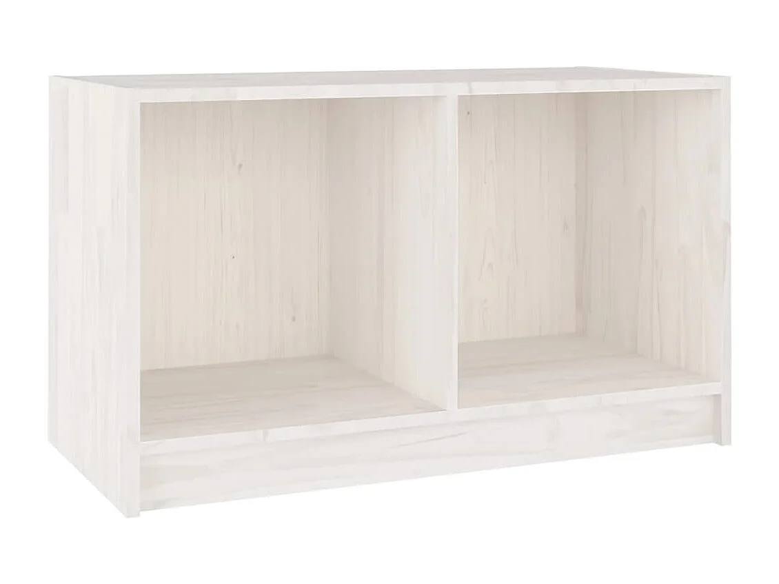 Meuble TV Blanc 70x33x42 Bois de pin massif