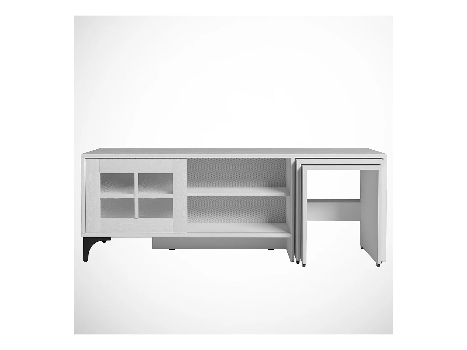 TV-meubel – 150 cm x 54 cm x 42 cm – Wit – Melamine gecoate spaanplaat