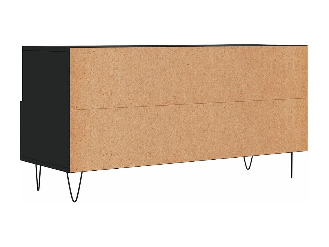 Meuble TV noir 102x36x50 bois d'ingénierie