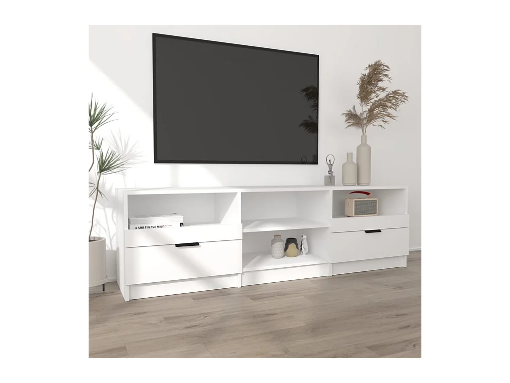 Meuble TV Blanc 150x33,5x45 Bois d'ingénierie