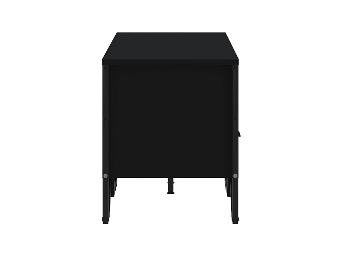 Meuble TV noir 122x34x41 bois d'ingénierie