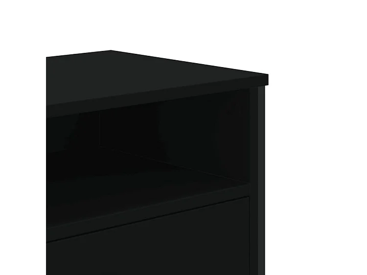 Meuble TV noir 122x34x41 bois d'ingénierie