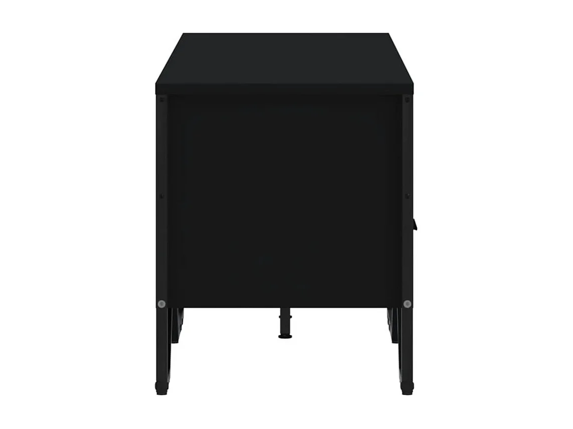 Meuble TV noir 122x34x41 bois d'ingénierie