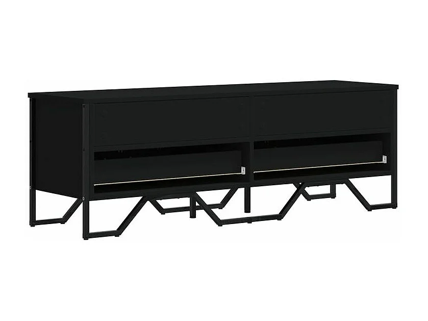 Meuble TV noir 122x34x41 bois d'ingénierie