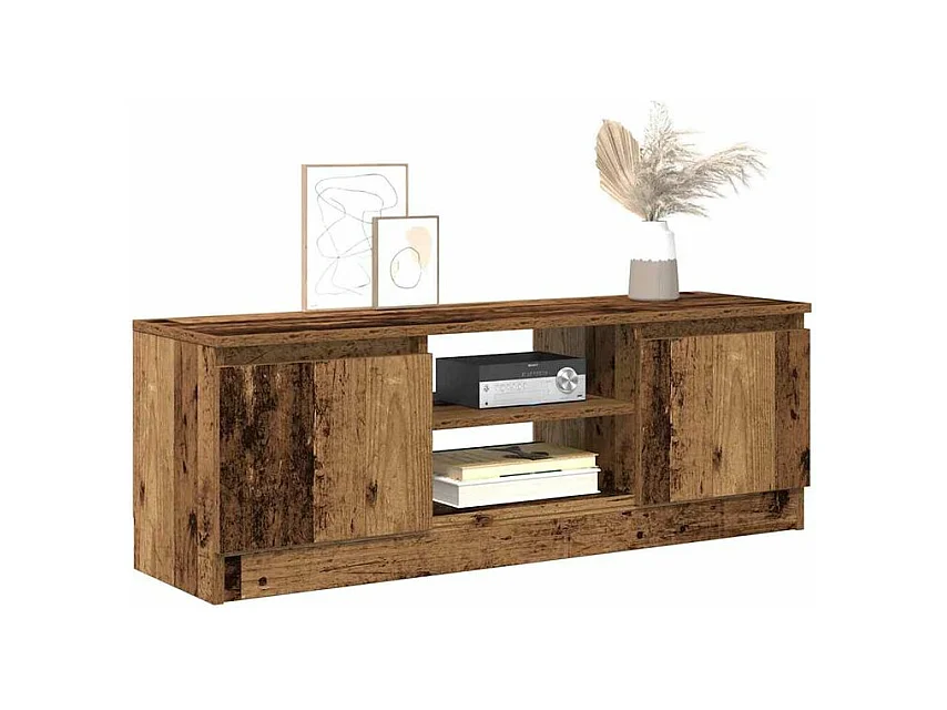 Meuble TV vieux bois 102x30x36 bois d'ingénierie