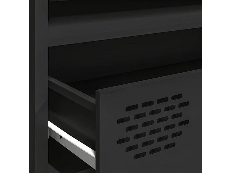 Meuble TV noir 202x39x43,5 acier laminé à froid