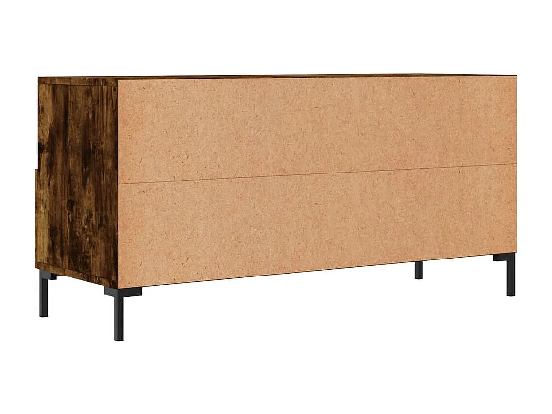 Meuble TV chêne fumé 102x36x50 bois d'ingénierie
