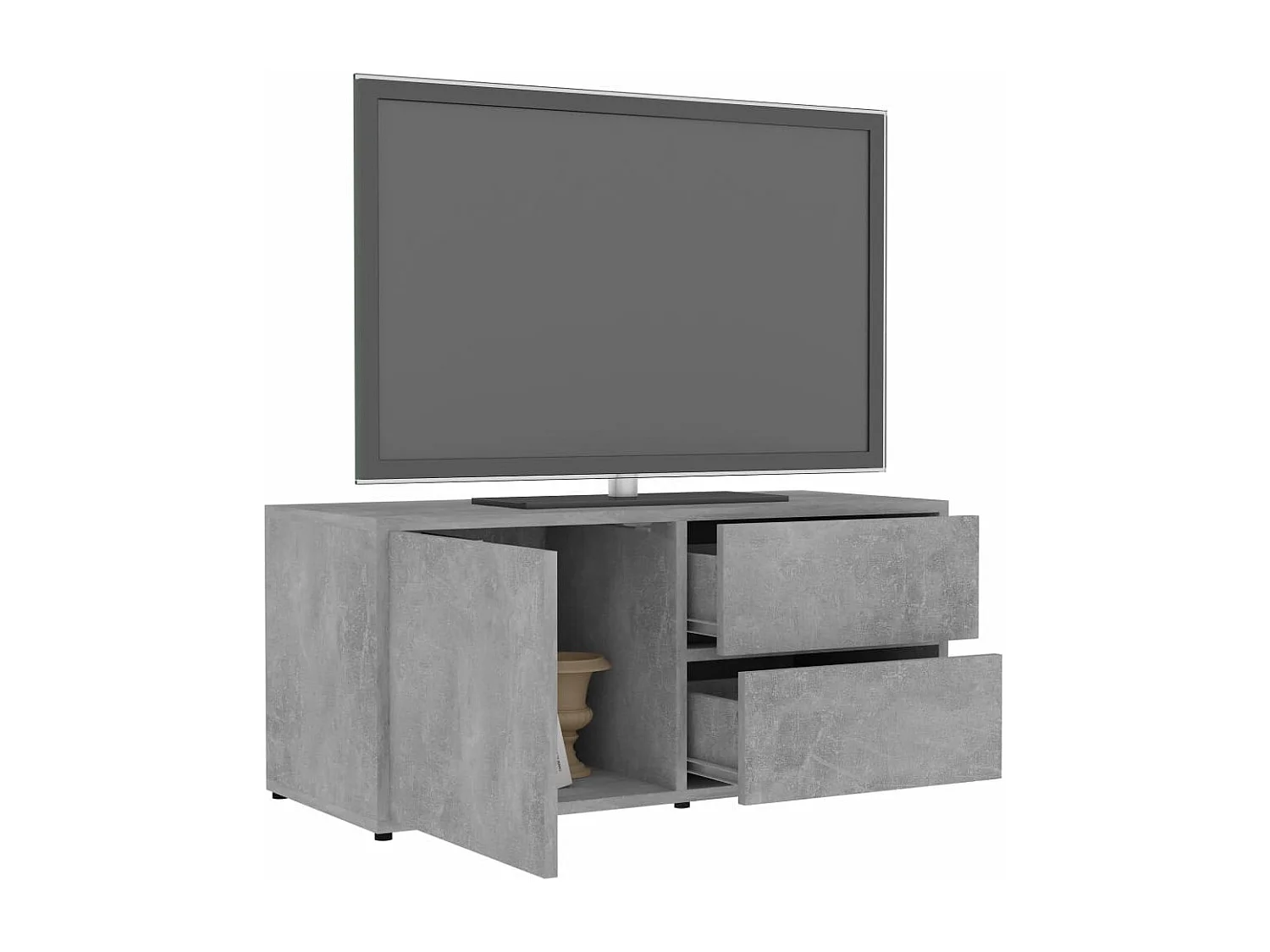 Meuble TV Gris béton 80x34x36