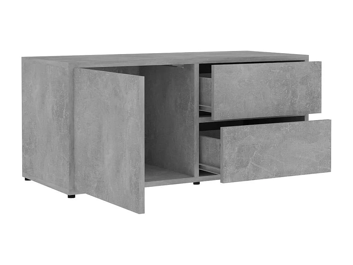 Meuble TV Gris béton 80x34x36