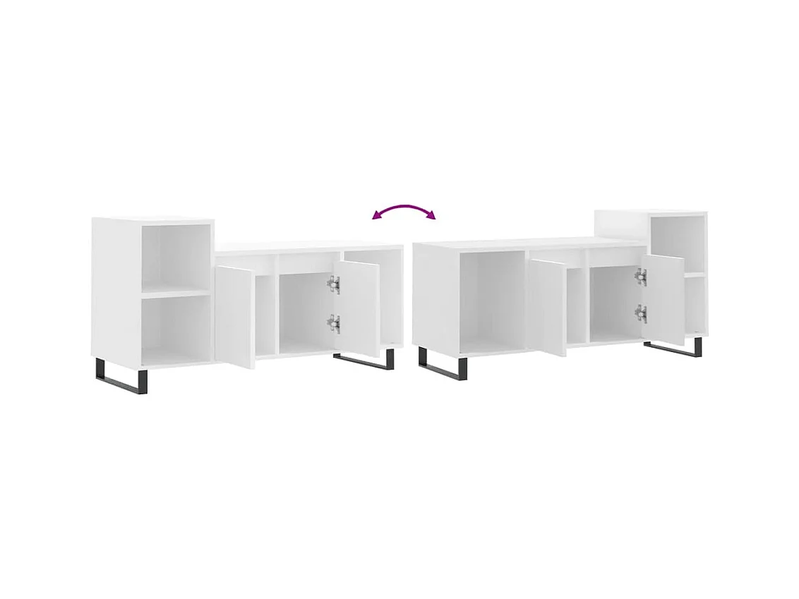 Meuble TV Blanc 100x35x55 Bois d'ingénierie