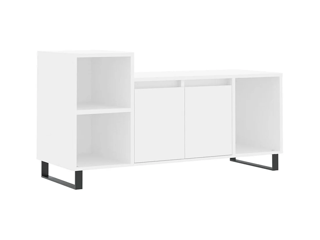 Meuble TV Blanc 100x35x55 Bois d'ingénierie