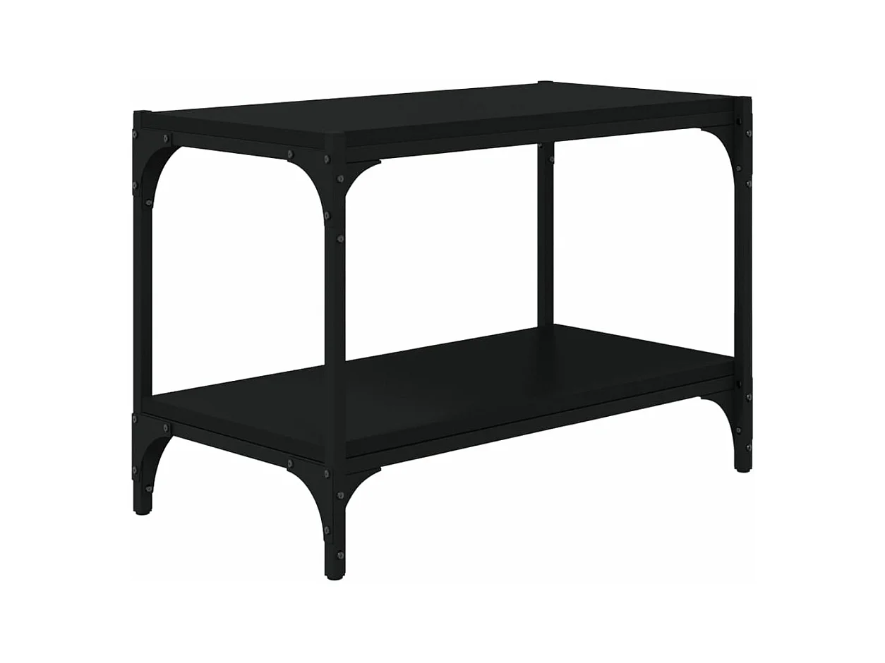 Meuble TV Noir 60x33x41 Bois d'ingénierie et acier