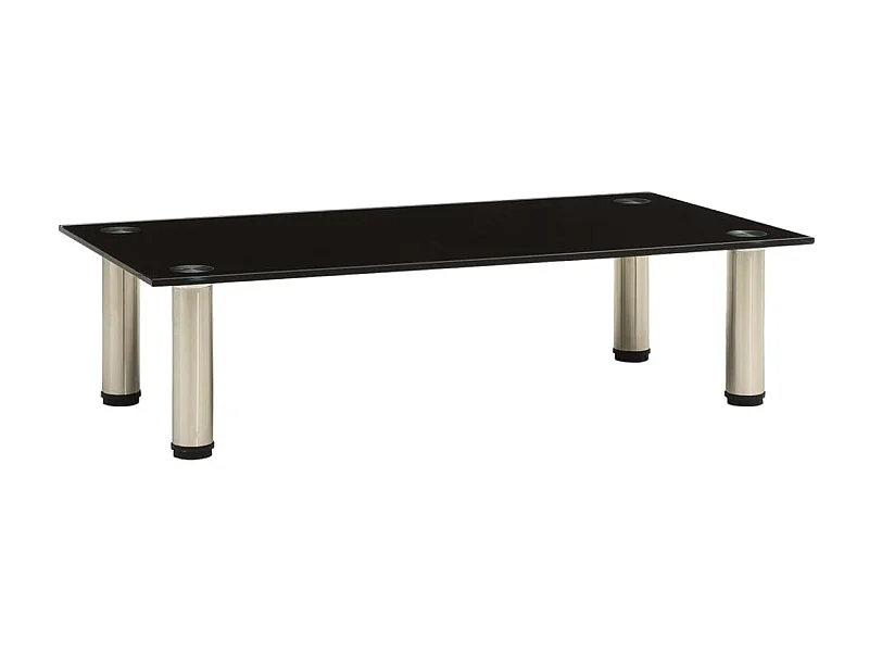 Meuble TV Noir 60x35x17 Verre trempé