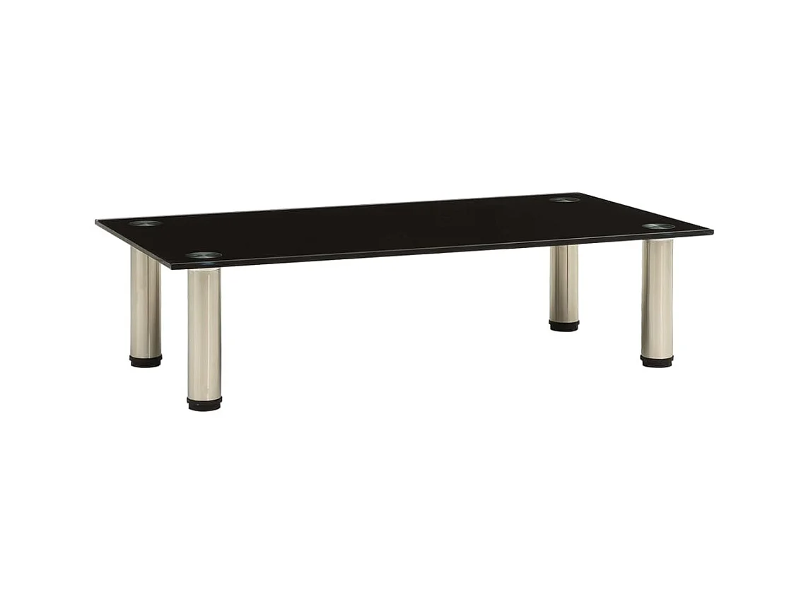 Meuble TV Noir 60x35x17 Verre trempé