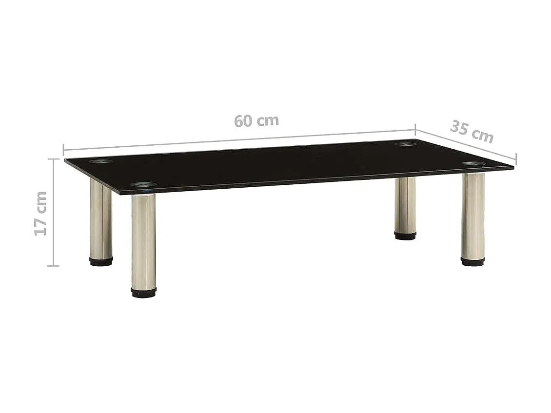 Meuble TV Noir 60x35x17 Verre trempé