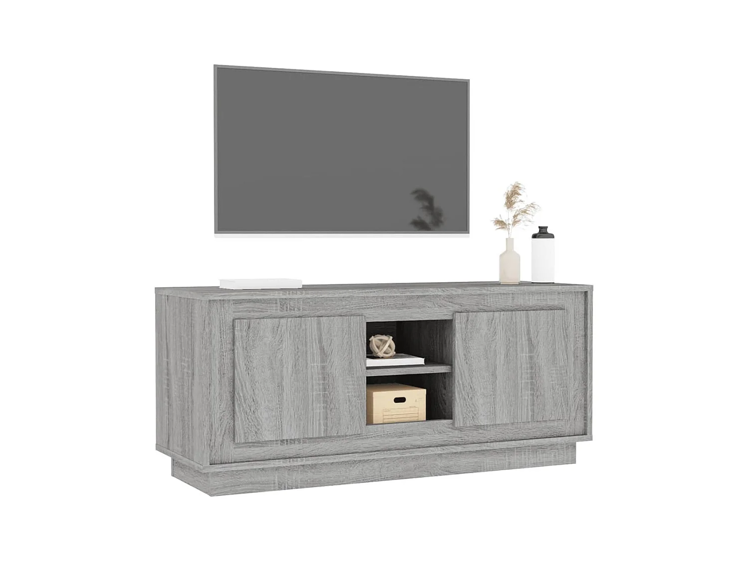 Meuble TV sonoma gris 102x35x45 bois d'ingénierie