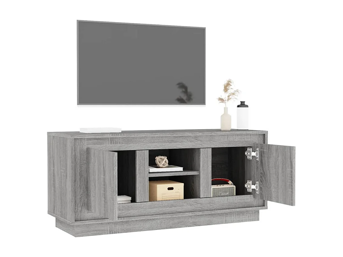 Meuble TV sonoma gris 102x35x45 bois d'ingénierie