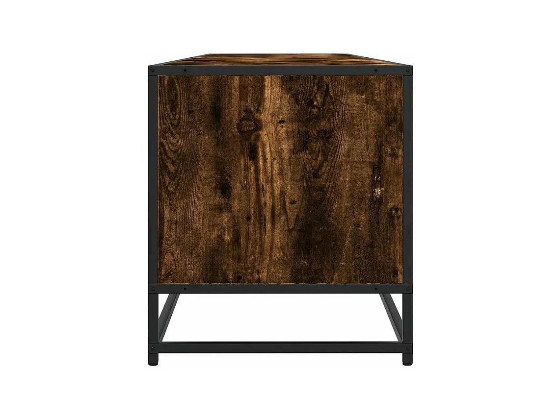 Meuble TV chêne fumé 180x40x46 bois d'ingénierie