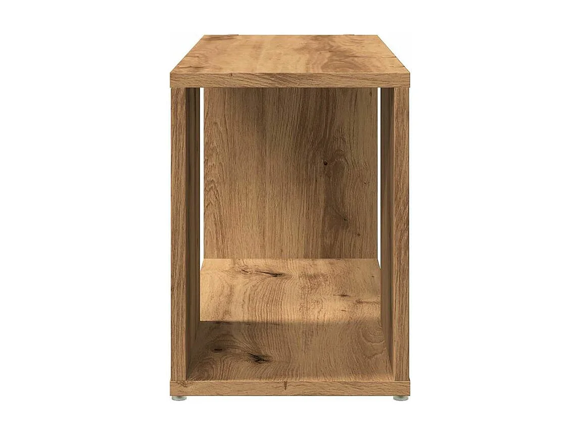 Meuble TV chêne artisanal 60x24x32 bois d'ingénierie