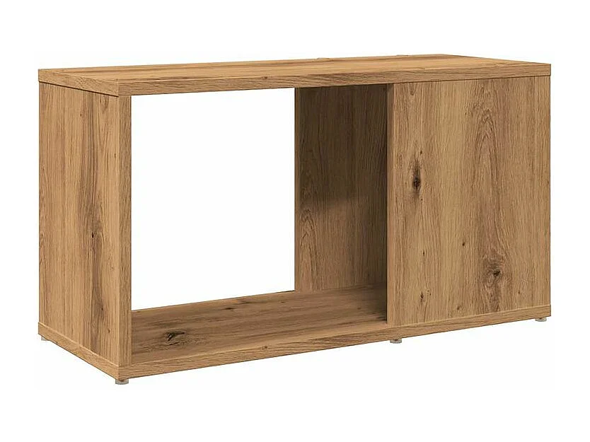 Meuble TV chêne artisanal 60x24x32 bois d'ingénierie