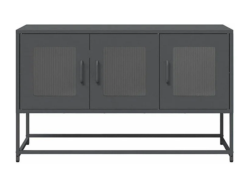 Meuble TV anthracite 100,5x39x60,5 acier laminé à froid