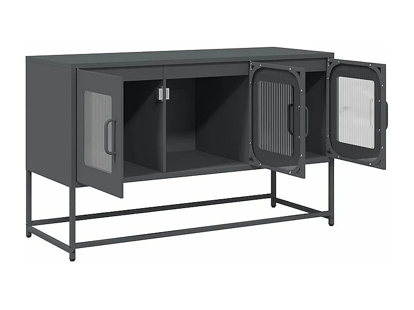 Meuble TV anthracite 100,5x39x60,5 acier laminé à froid