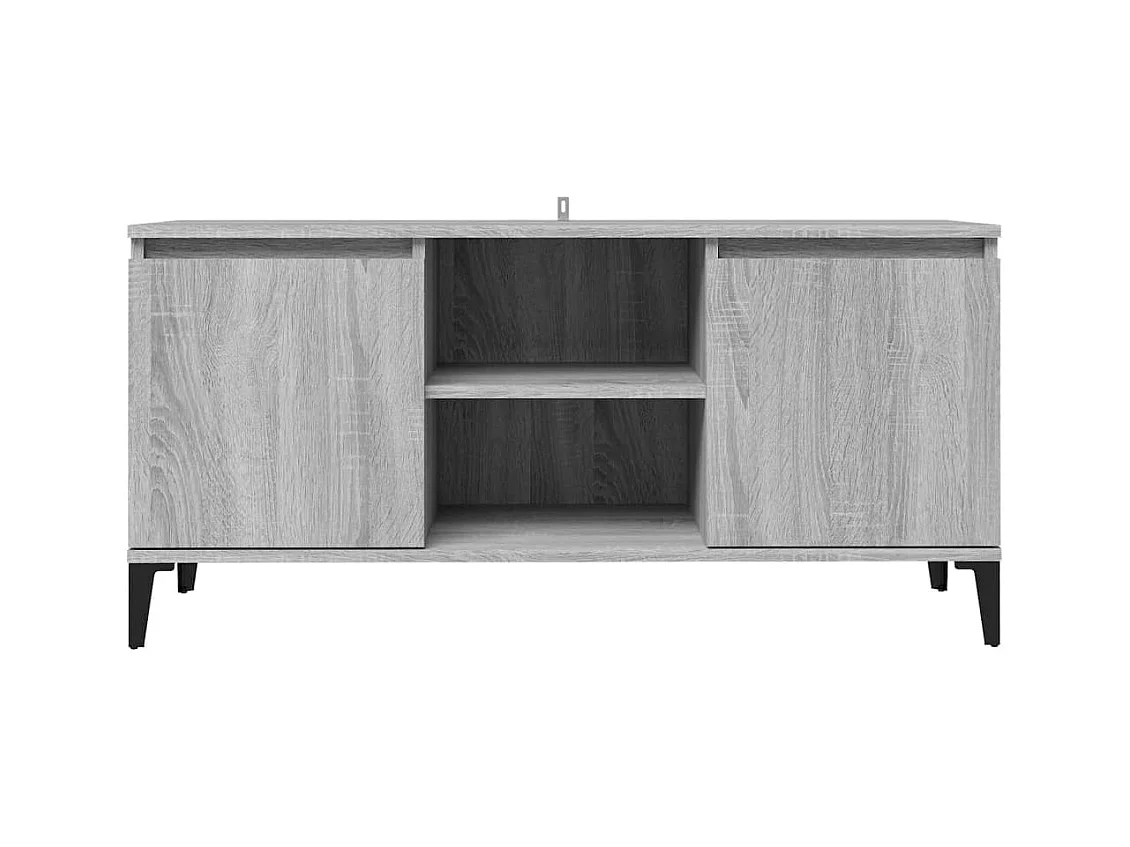 Meuble TV avec pieds en métal Sonoma gris 103,5x35x50