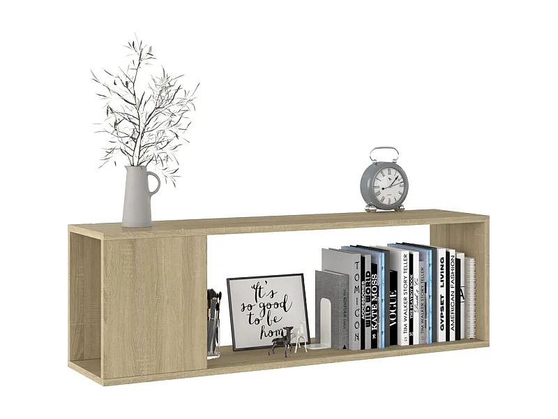 Meuble TV Chêne sonoma 100x24x32