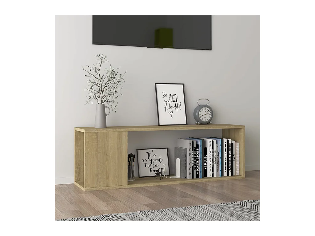 Meuble TV Chêne sonoma 100x24x32