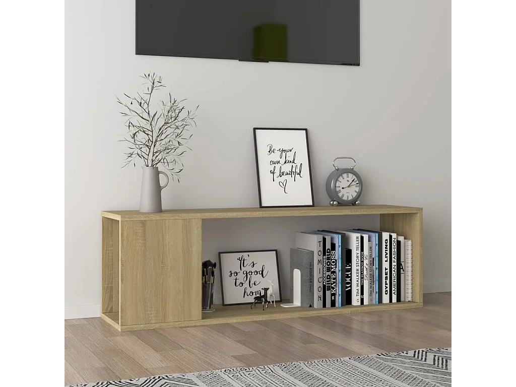 Meuble TV Chêne sonoma 100x24x32