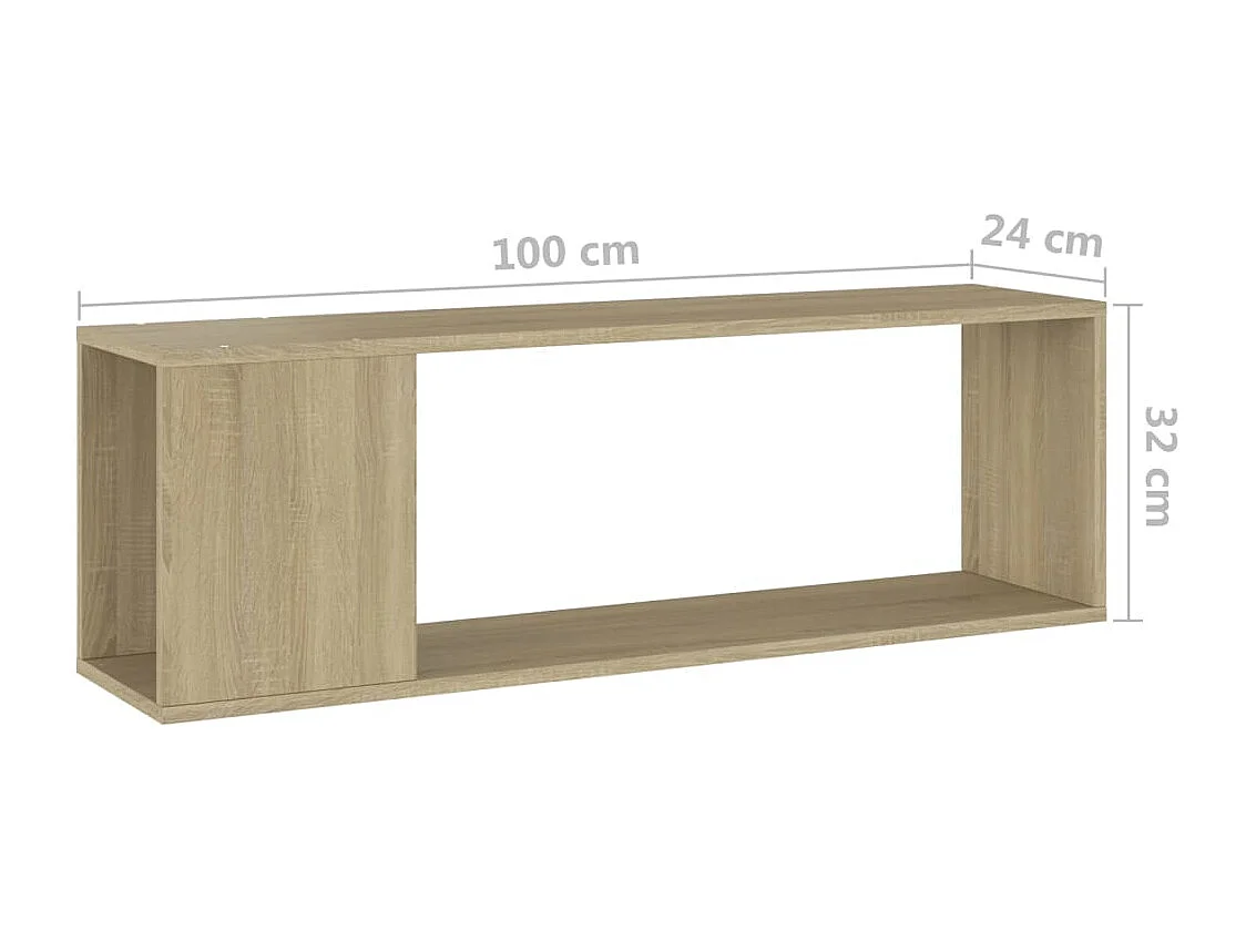 Meuble TV Chêne sonoma 100x24x32